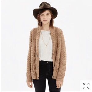 Madewell Shawl-Collar Double Breast Snap Cardigan Cotton Viscose Sz Small Cozy